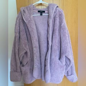 Forever 21 Purple Fleece Coat, Size M/L